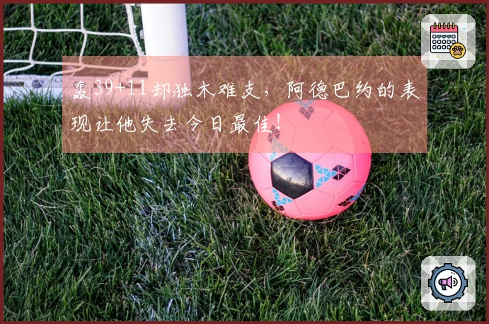 轰39+11却独木难支，阿德巴约的表现让他失去今日最佳！